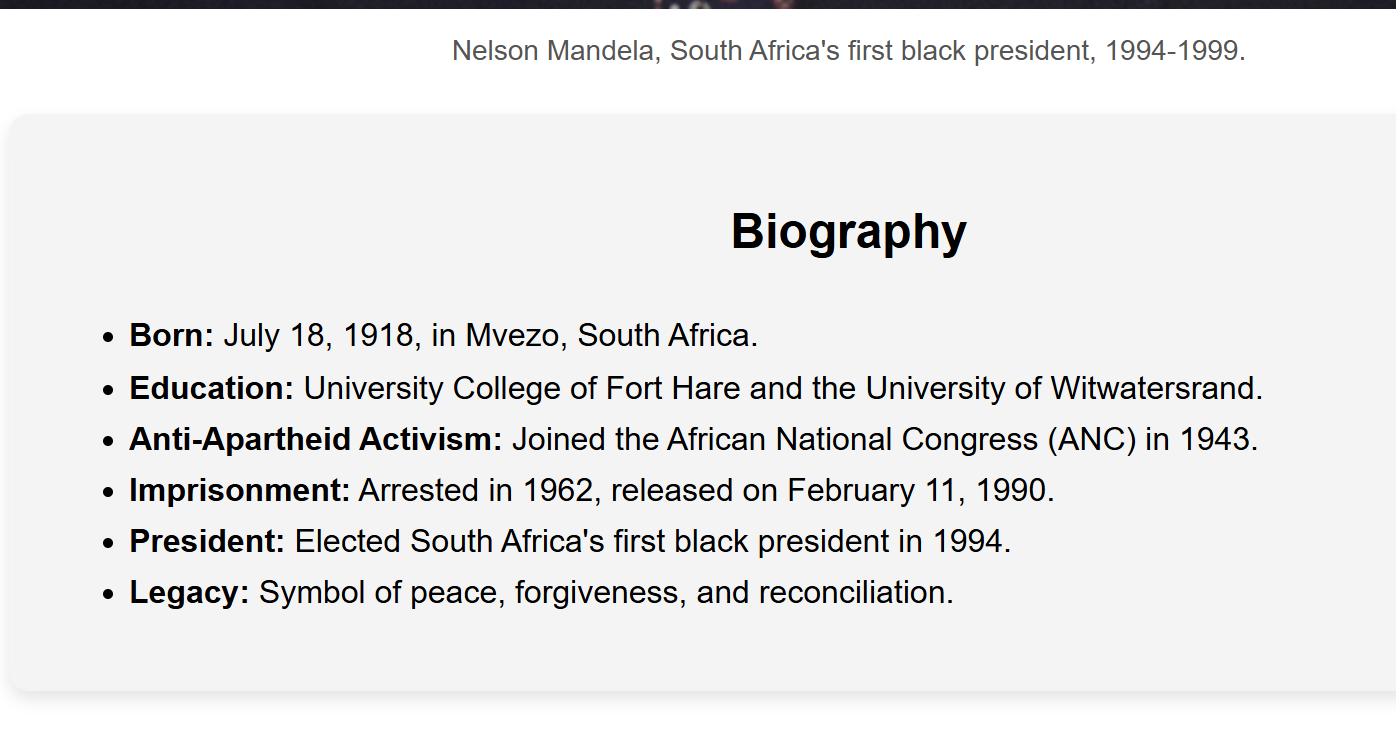 Tribute to Nelson Mandela