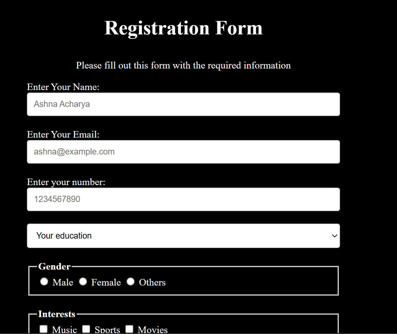 Registration Form